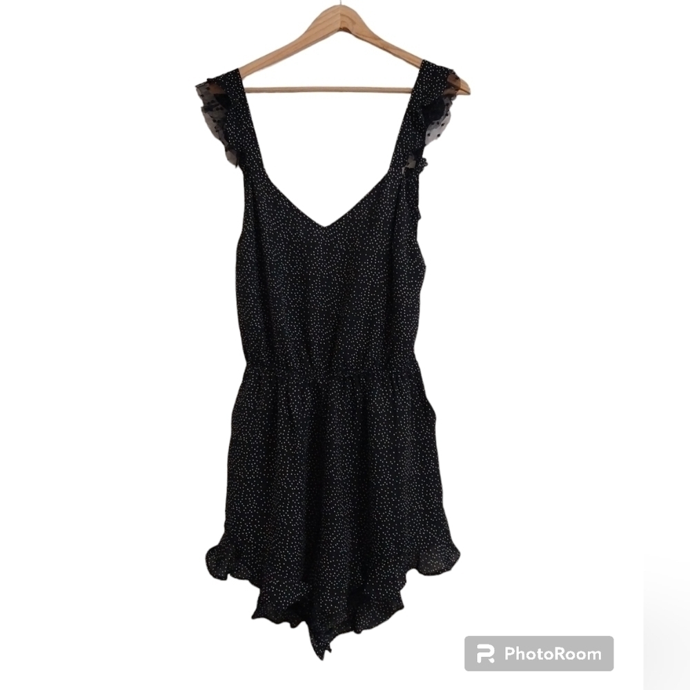 Very J Romper women's Polka dot short size large jumpsuit